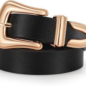 Women Leather Belt Fashion Leather Waist Belt for Pants Jean Ladies West…